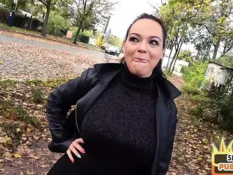 Filthy Priscilla gets her humungous butt and phat udders romped in public by a stranger