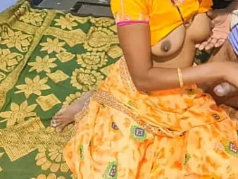 Desi Super-steamy Cpl & Desihot1 go crazy in a homemade sex with a village aunty