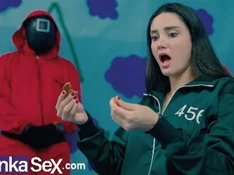 Victoria Carmargo takes on the game of Squid Game with a gigantic fuckpole and a kinky ass-fuck rail!