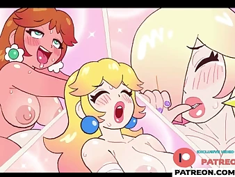 Lu Princess & Rosalina use their magic massager take satisfy their desires far this wettish futa anime porn video