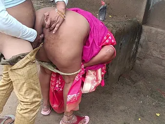 First-time buttfuck for stepbrother together with step-sister in an Indian village